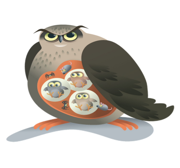 Dieren vinyl tapijt moederuil - TenStickers