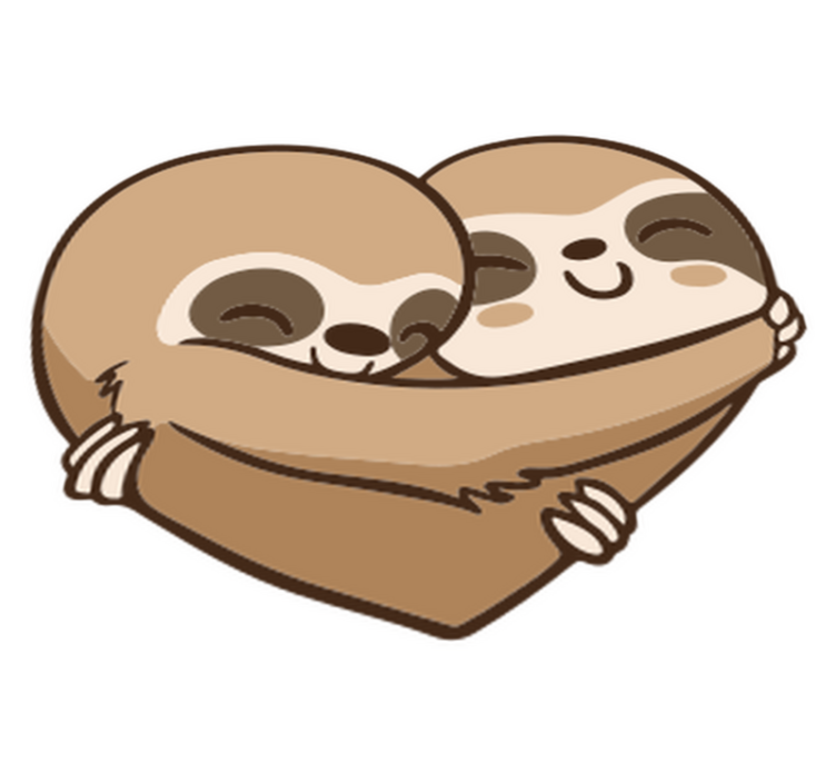 Dieren vinyl tapijt anime luiaard hart - TenStickers