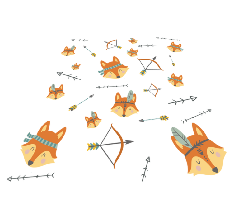 Dieren vinyl tapijt set van vossen en pijlen - TenStickers