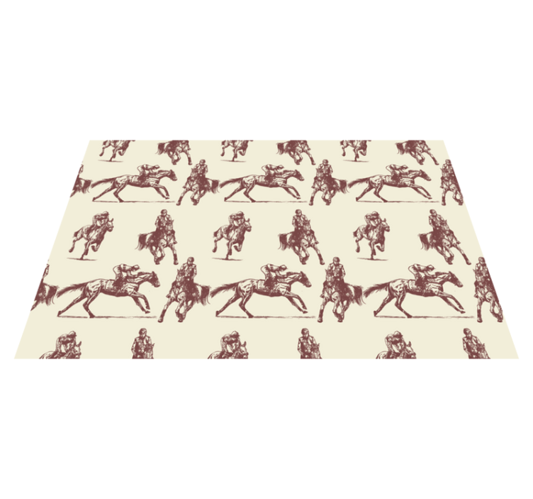 Dieren vinyl tapijt beige en bruine paardenpatroon - TenStickers