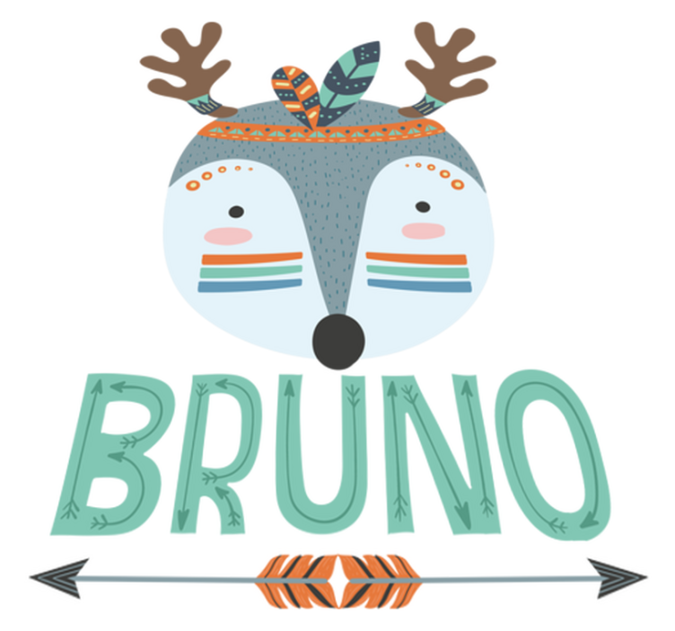 Dieren vinyl tapijt nordic hert met naam - TenStickers