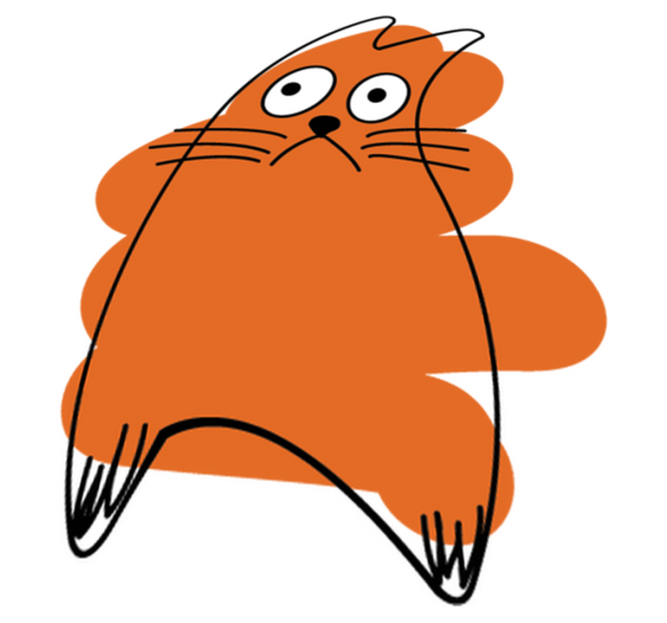 Dieren vinyl tapijt oranje originele silhouet - TenStickers