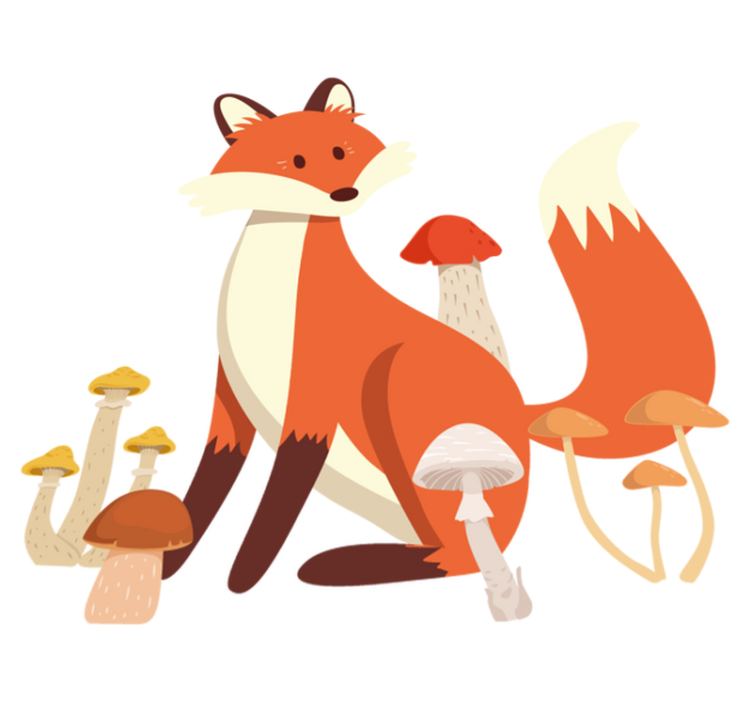 Dieren vinyl tapijt met speelse vos kunst - TenStickers