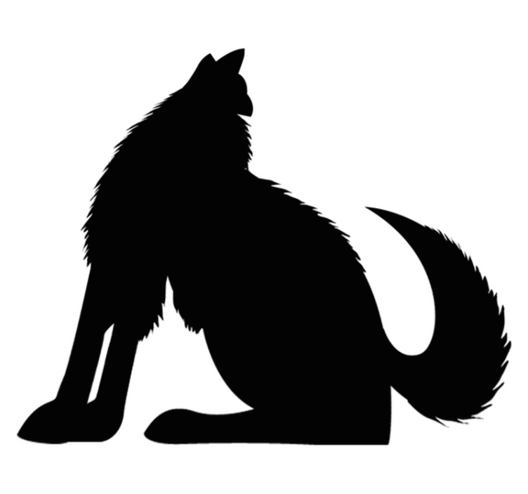 Dieren vinyl tapijt zittende honden silhouet - TenStickers