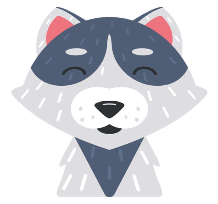 Dieren vinyl tapijt blije dieren gezicht - TenStickers