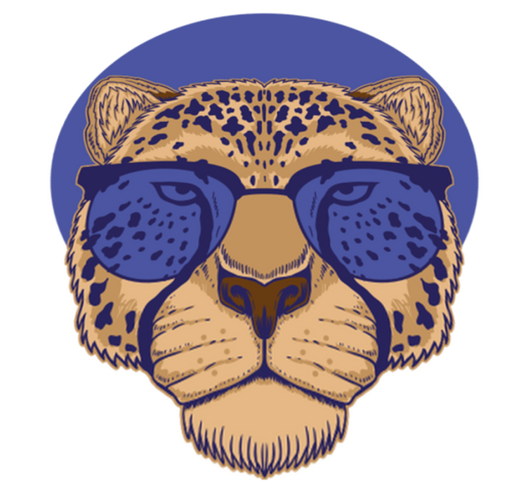 Dieren vinyl tapijt met een bril leliepanter - TenStickers