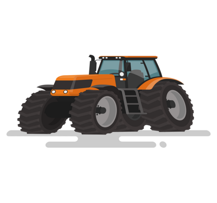Dieren vinyl tapijt tractor met grote banden - TenStickers