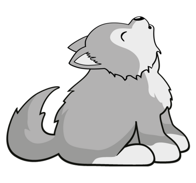 Dieren vinyl tapijt huilende hond illustratie - TenStickers