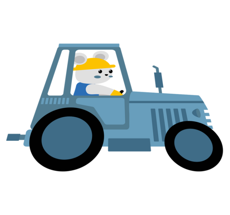 Dieren vinyl tapijt schattige beer boeren - TenStickers