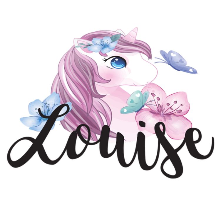 Dieren vinyl tapijt eenhoorn met vlinder - TenStickers