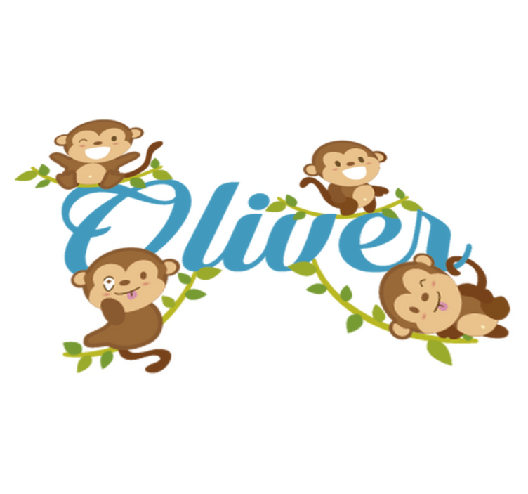 Dieren vinyl tapijt vinyl voor kinderen met aapjes - TenStickers