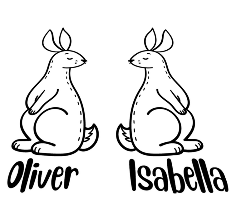 Dieren vinyl tapijt gepersonaliseerde paashazen - TenStickers