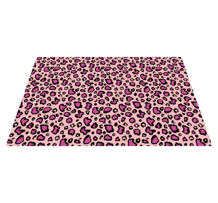 Dieren vinyl tapijt roze en zwarte leopardenimitatie - TenStickers