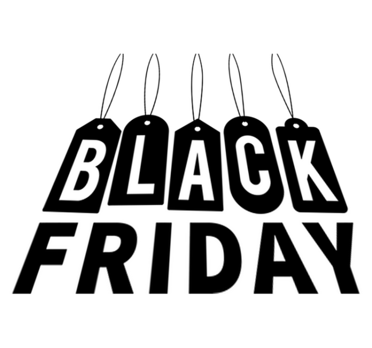 Black friday vinyl tapijt zwart en wit tekst - TenStickers