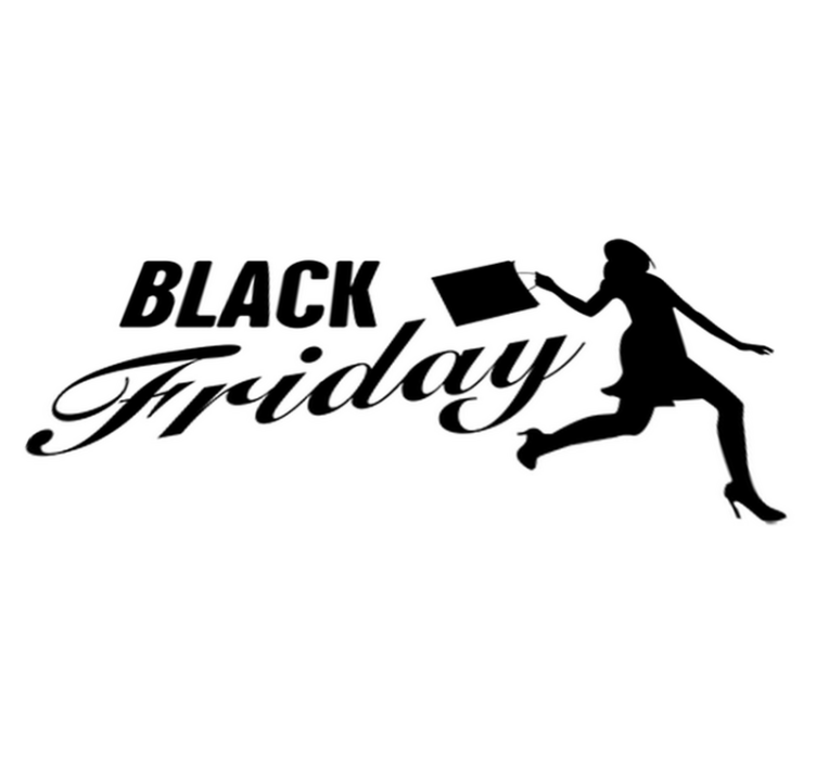 Black friday vinyl tapijt vrouw winkelen - TenStickers
