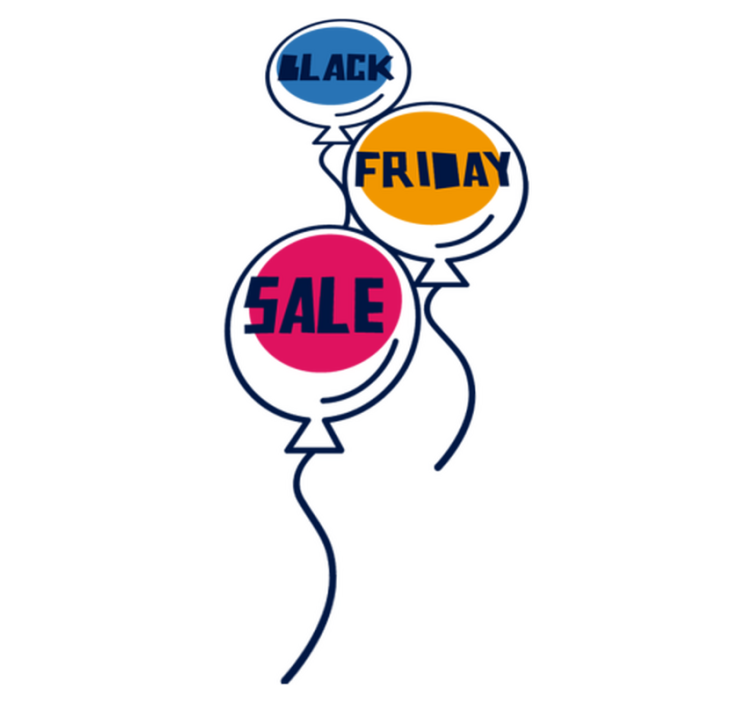 Black friday vinyl tapijt kleurrijke luchtballonnen - TenStickers