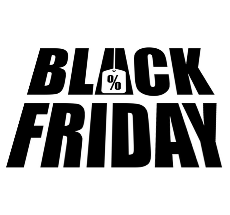 Black friday vinyl tapijt met eenvoudige witte achtergrond - TenStickers