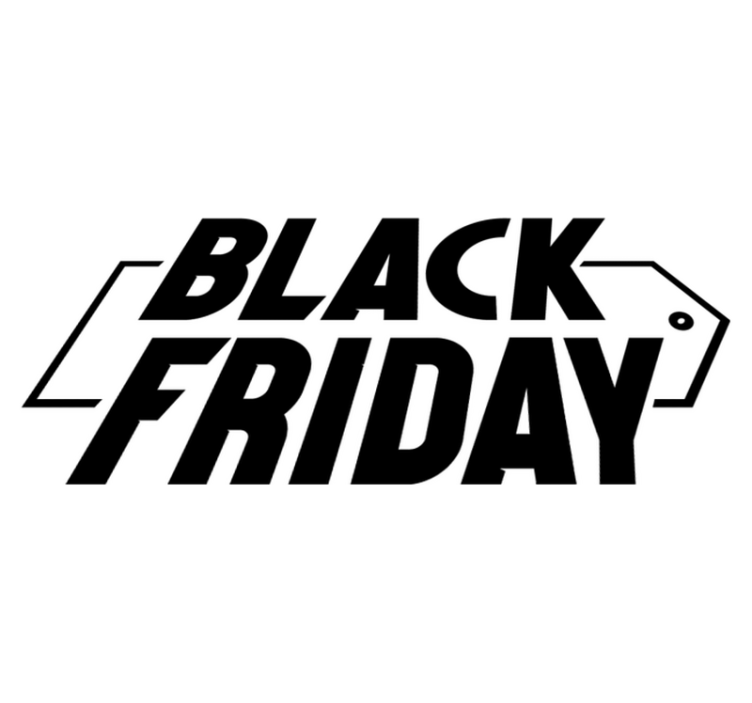 Black friday vinyl tapijt modern cursief lettertype - TenStickers