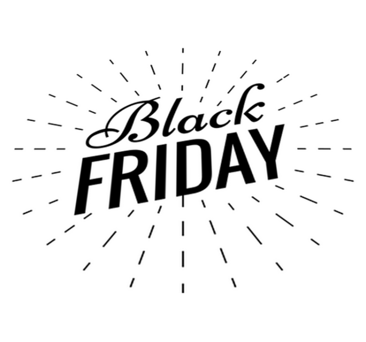 Black friday vinyl tapijt met sprankelende kalligrafie - TenStickers