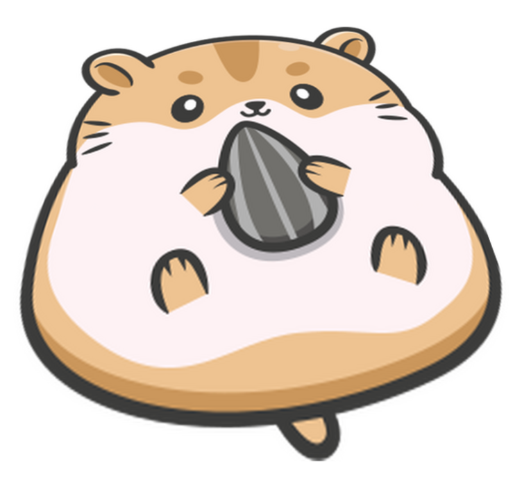 Dieren vinyl tapijt schattige hamster afbeelding - TenStickers