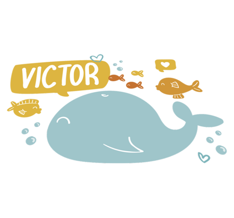 Dieren vinyl tapijt schattig walvis ontwerp - TenStickers