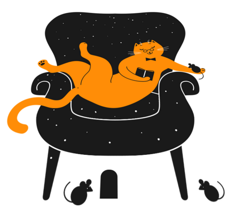 Dieren vinyl tapijt kat en muis - TenStickers