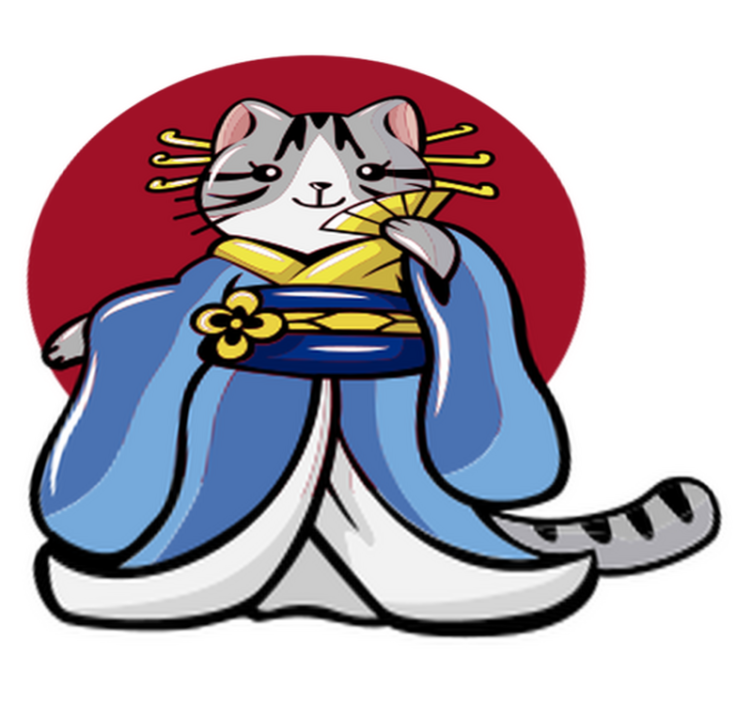 Dieren vinyl tapijt japanse decoratieve kat - TenStickers