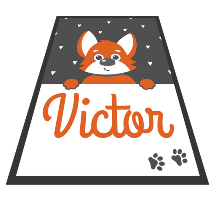 Dieren vinyl tapijt honden kinderen poster met naam - TenStickers