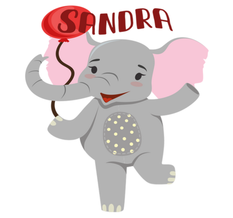 Dieren vinyl tapijt olifant en ballon - TenStickers