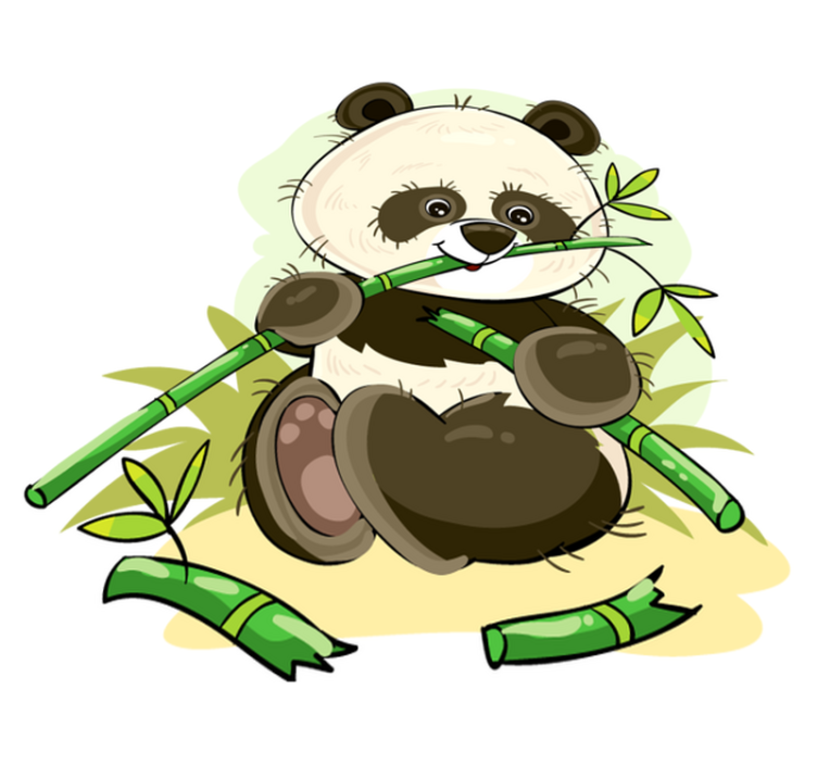 Dieren vinyl tapijt schattig panda embleem - TenStickers