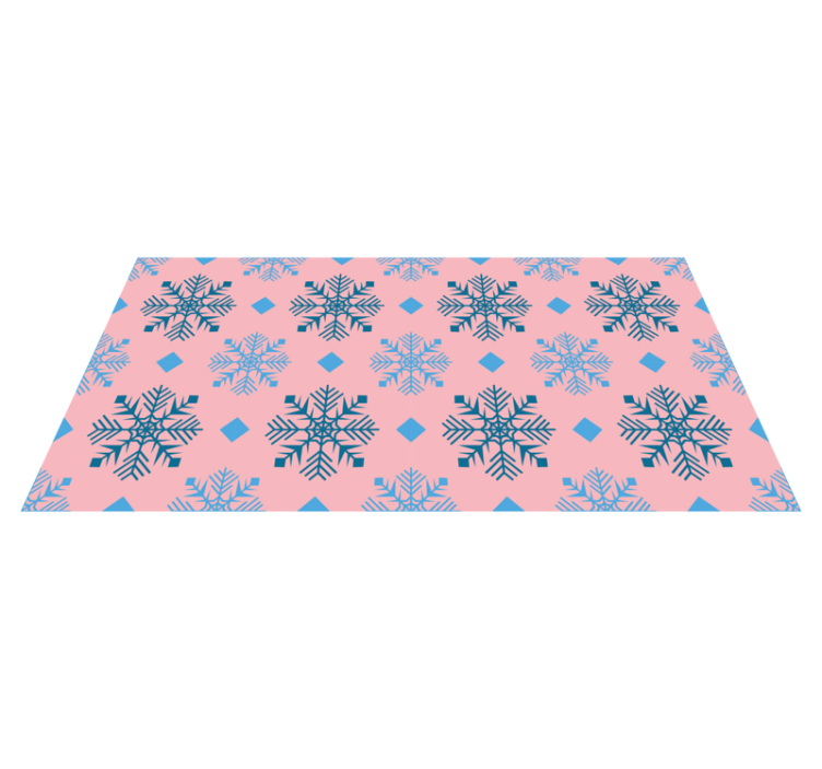 Vinyl tapijt kerstmis roze en blauwe sneeuwvlokken patroon - TenStickers