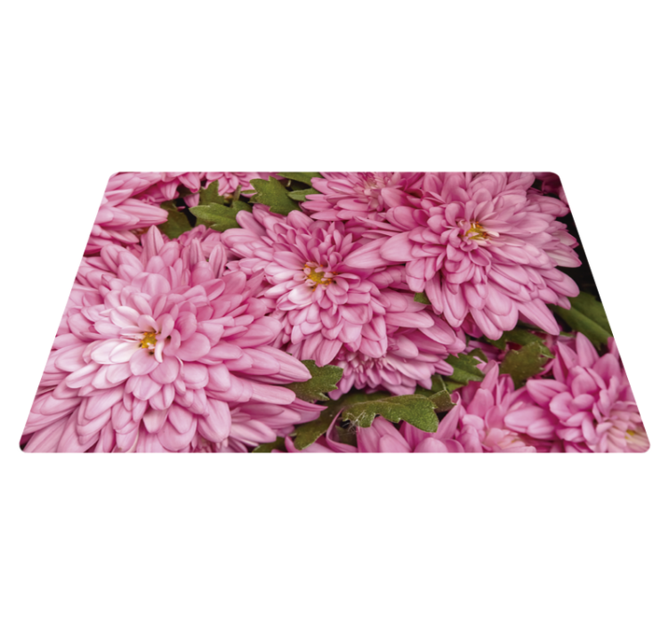 Vinyl tapijt bloemen en planten roze bloeiende lente - TenStickers