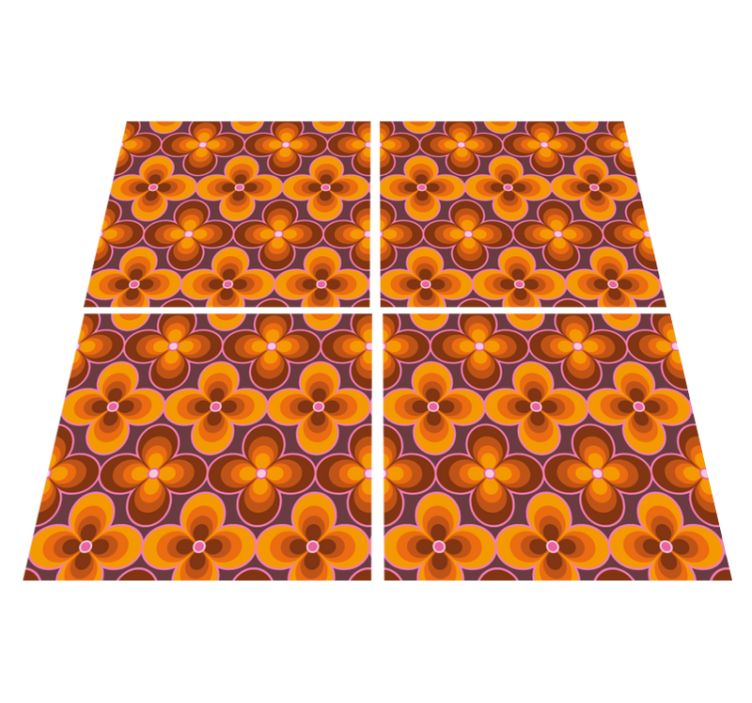 Vinyl tapijt bloemen en planten botanisch geïnspireerde tegels - TenStickers