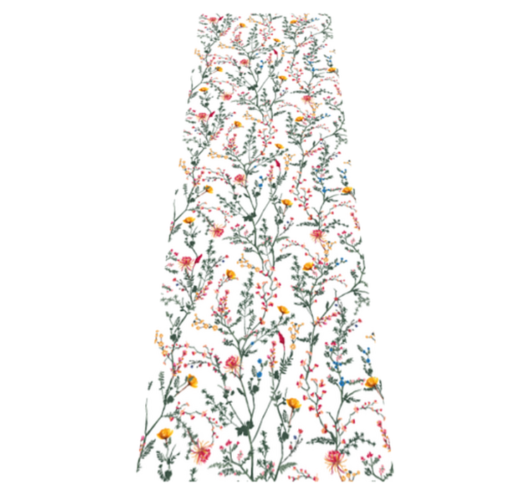 Vinyl tapijt bloemen en planten dun minimalistische tuin - TenStickers