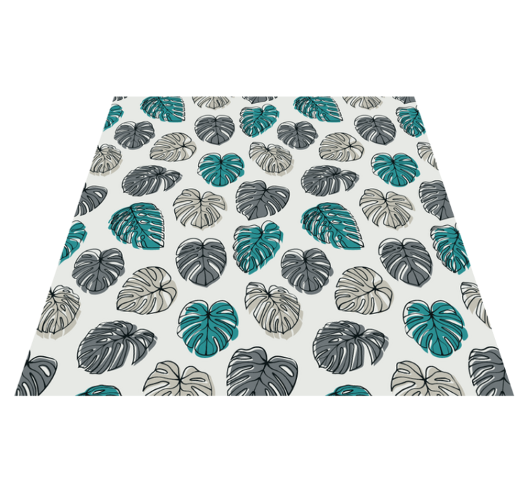 Vinyl tapijt bloemen en planten abstract tropische bladeren - TenStickers