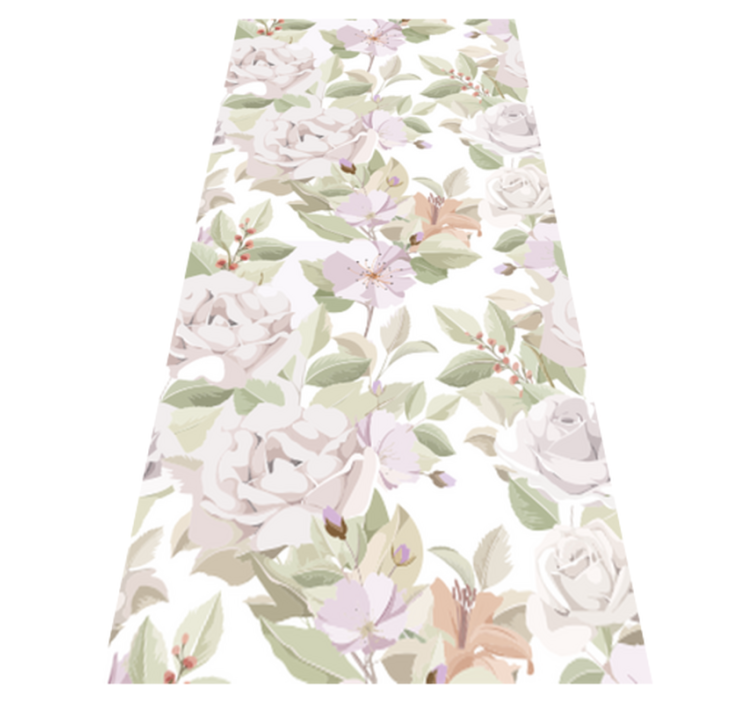 Vinyl tapijt bloemen en planten elegant bloempatroon - TenStickers