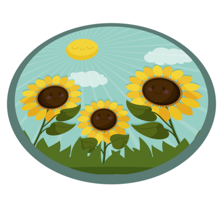 Vinyl tapijt bloemen en planten bloemen in de zon - TenStickers