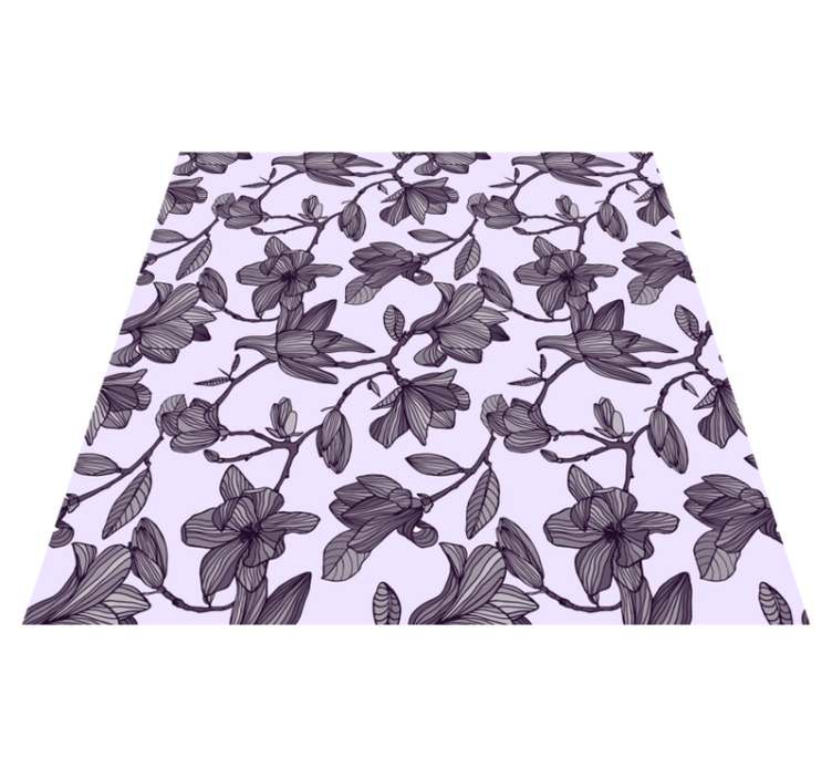 Vinyl tapijt bloemen en planten met schattig magnolia ontwerp - TenStickers