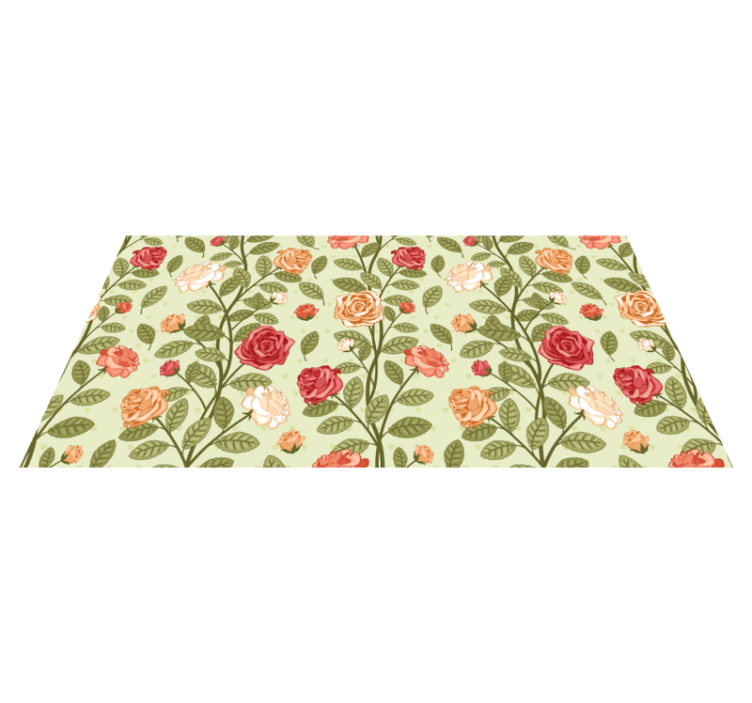 Vinyl tapijt bloemen en planten set van vintage rozen - TenStickers