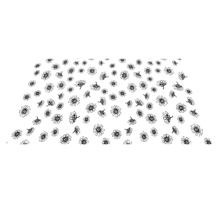 Vinyl tapijt bloemen en planten set omtrek madeliefjes - TenStickers