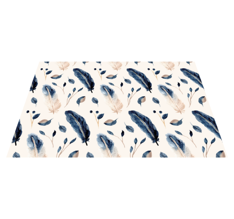 Vinyl tapijt bloemen en planten vliegende bladeren en veren - TenStickers