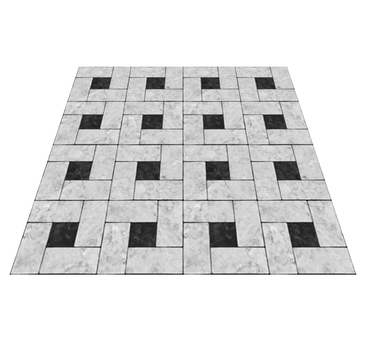 Vinyl tapijt eetkamer grijze steentegels - TenStickers