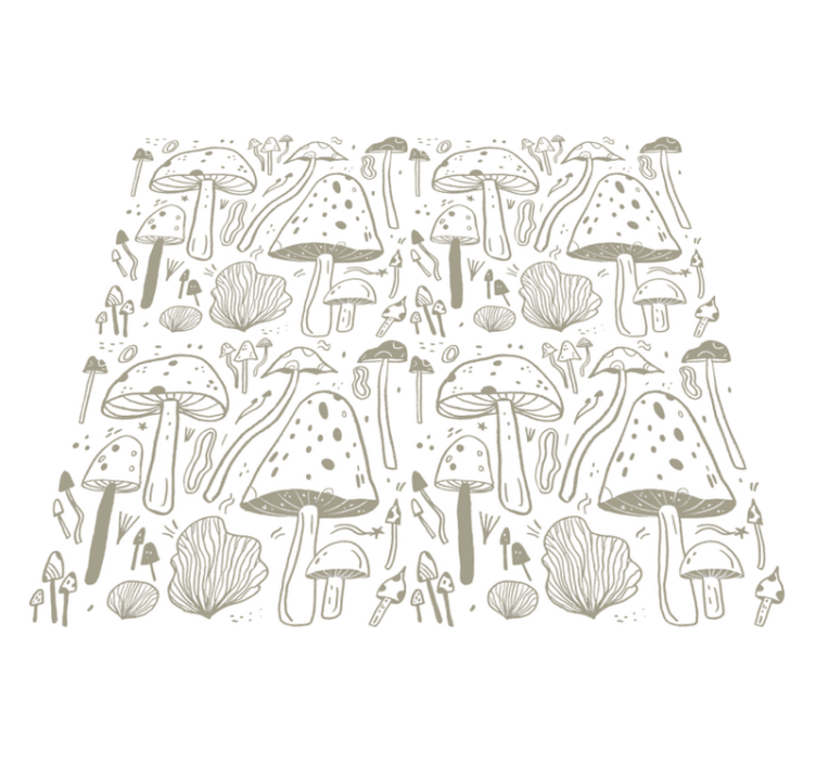 Vinyl tapijt eetkamer beige paddenstoelen patroon - TenStickers