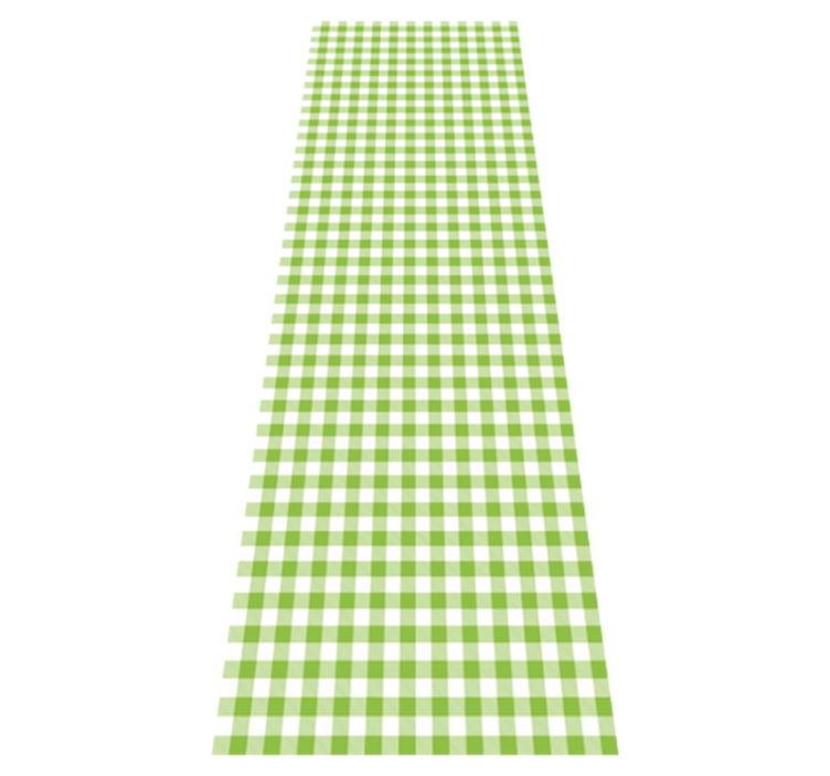 Vinyl vloerkleed keuken groen geruit plaid design - TenStickers