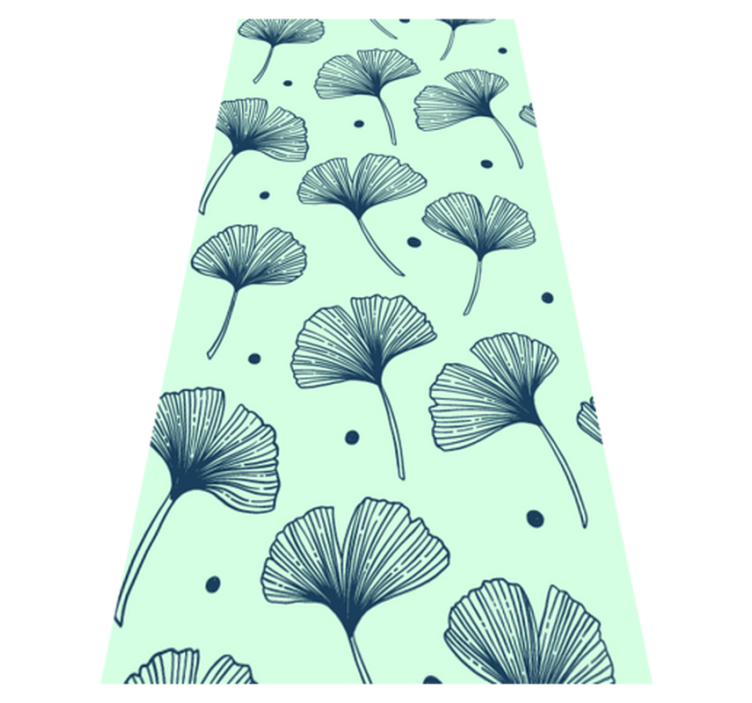 Vinyl vloerkleed keuken bloemen blauw kleur - TenStickers