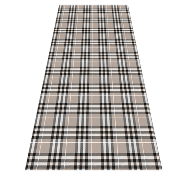 Vinyl vloerkleed keuken traditioneel grijs tartan patroon - TenStickers