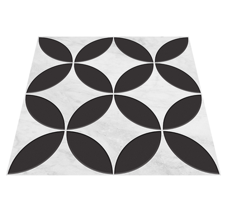 Vinyl vloerkleed badkamer hydraulische bloemen tegels - TenStickers