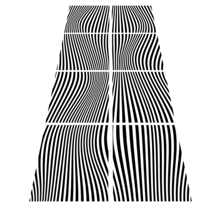 Vinyl vloerkleed badkamer vierkanten met golven - TenStickers