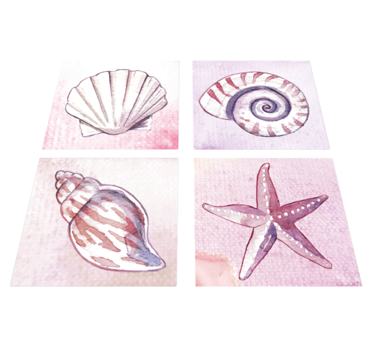 Vinyl vloerkleed badkamer zeeleven tegels - TenStickers