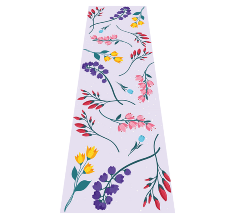 Vinyl tapijt bloemen en planten tuin minimalistisch - TenStickers